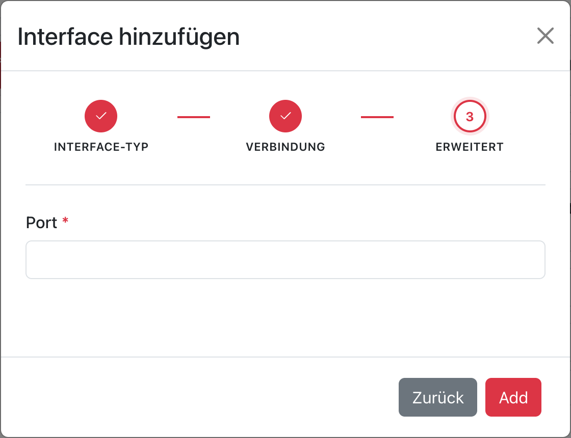 Add Interface Wizard Schritt 3 Erweitert Agent