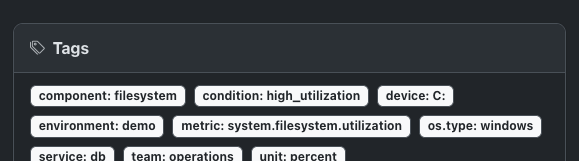 Tags-Widget in der Problem-Detailseite